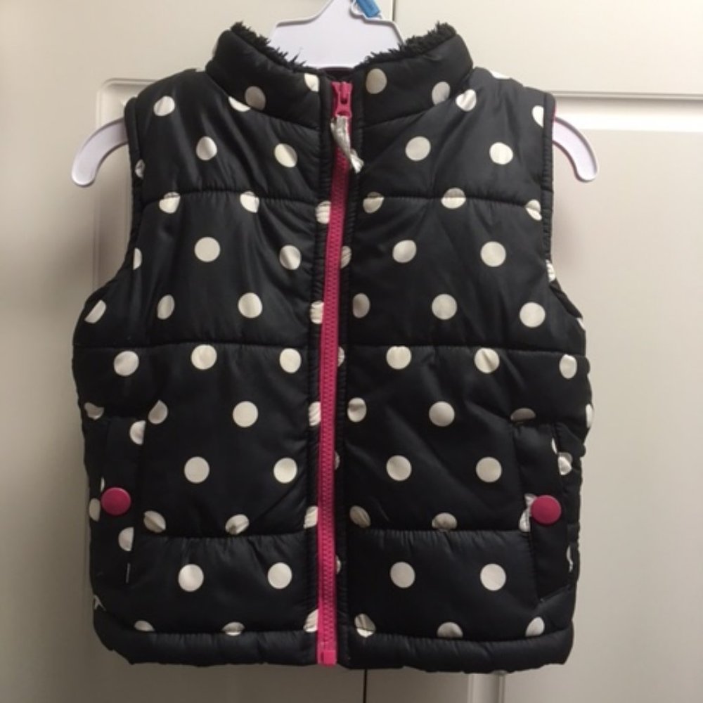 Carters 12M Black & White polkadot vest NICE!
